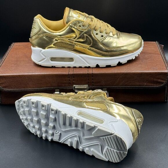 Nike Shoes - Wmns Nike Air Max 90 Metallic Gold